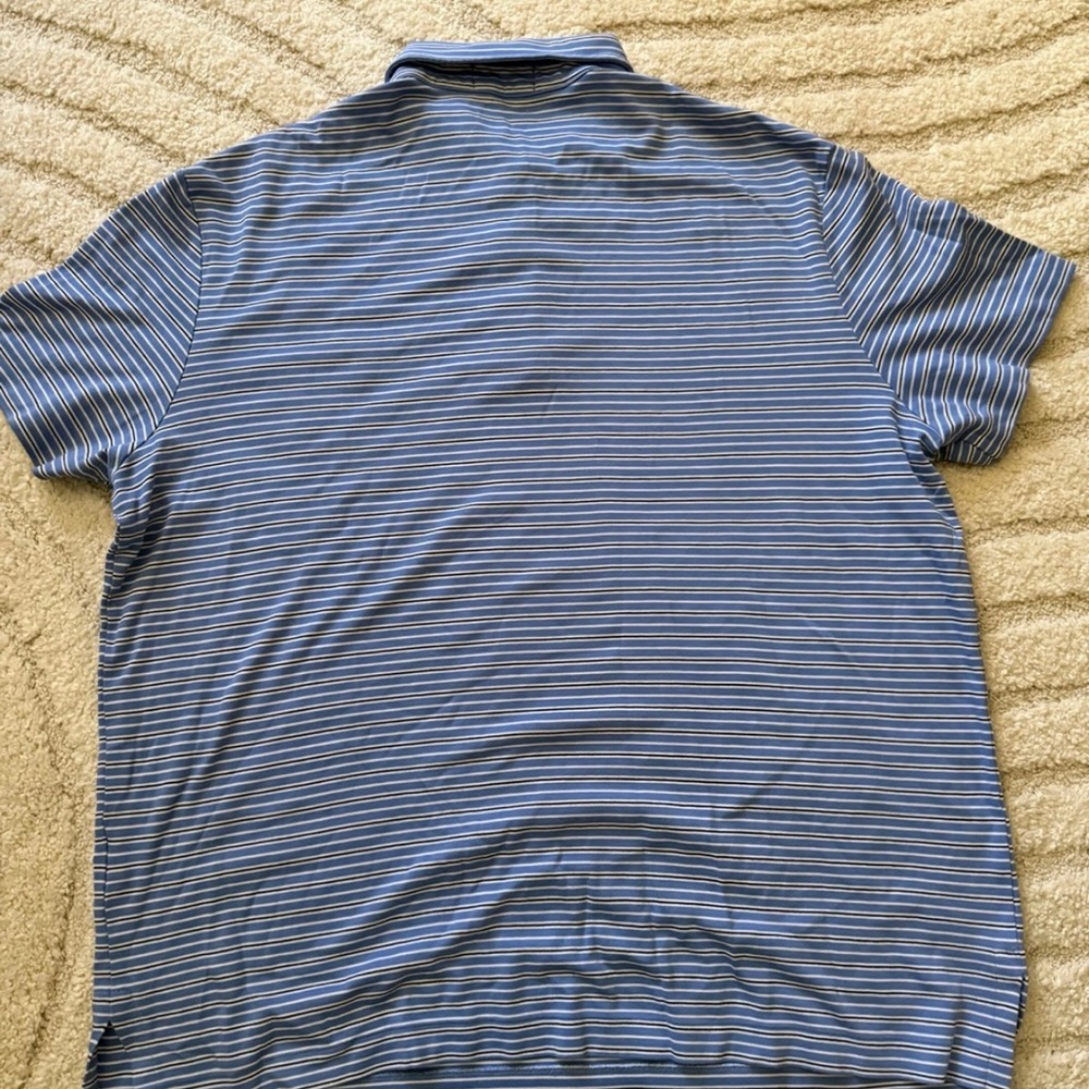Ralph Lauren Polo Pima Soft Touch Cotton Blue White Black Stripes Comfy Size XL - Picture 4 of 5